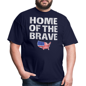 Home of the Brave USA Patriotic T-Shirt Free Shipping - navy