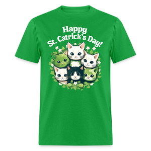 Happy St Catrick;s Day Cute Kitten Friends St Patricks Day Unisex T-Shirt Free Shippingj - bright green