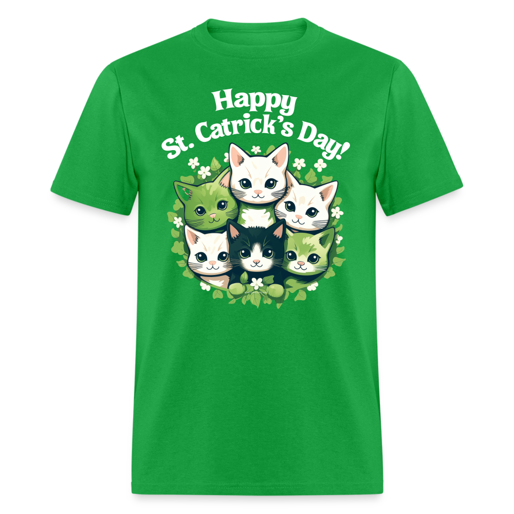 Happy St Catrick;s Day Cute Kitten Friends St Patricks Day Unisex T-Shirt Free Shippingj - bright green