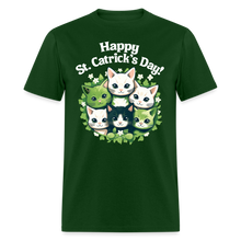 Load image into Gallery viewer, Happy St Catrick;s Day Cute Kitten Friends St Patricks Day Unisex T-Shirt Free Shippingj - forest green