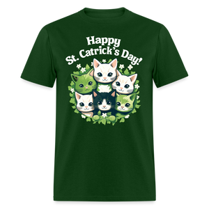Happy St Catrick;s Day Cute Kitten Friends St Patricks Day Unisex T-Shirt Free Shippingj - forest green