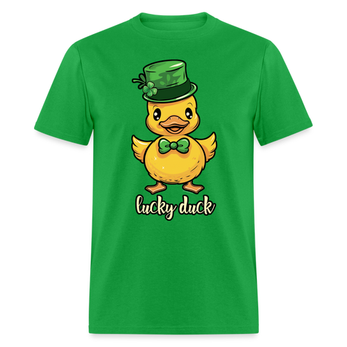 Lucky Duck Cute St Patricks Day Rubber Duckie T-Shirt Free Shipping - bright green