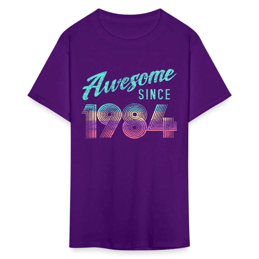 Awesome Since 1984 Vintage 40th Birthday 40 Years Old Colorful T-Shirt - purple