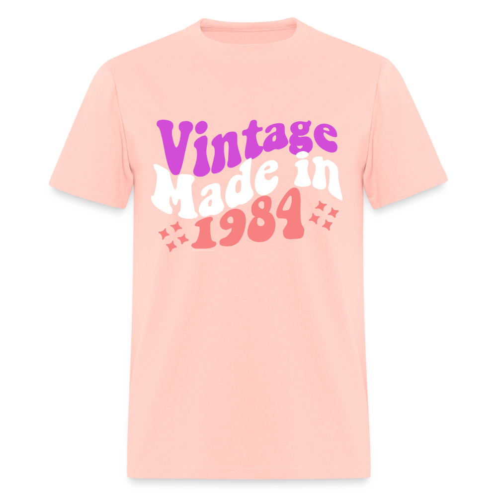 Made in 1984 40th Birthday Era Millennial Womens/Unisex Retro T-Shirt - blush pink 