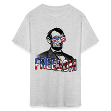 Load image into Gallery viewer, Patriotic Abraham Lincoln Freedom American Flag Unisex T-Shirt - heather gray