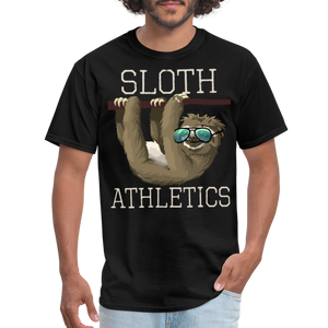 Sloth Athletics Funny Gym Workout Sunglasses T-Shirt - black