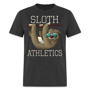 Sloth Athletics Funny Gym Workout Sunglasses T-Shirt - heather black