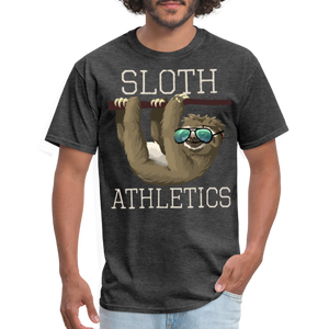 Sloth Athletics Funny Gym Workout Sunglasses T-Shirt - heather black