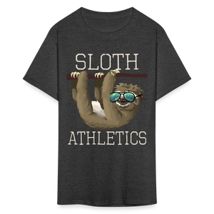 Sloth Athletics Funny Gym Workout Sunglasses T-Shirt - heather black