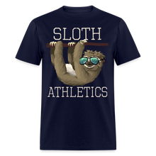 Load image into Gallery viewer, Sloth Athletics Funny Gym Workout Sunglasses T-Shirt - navy