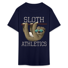 Load image into Gallery viewer, Sloth Athletics Funny Gym Workout Sunglasses T-Shirt - navy