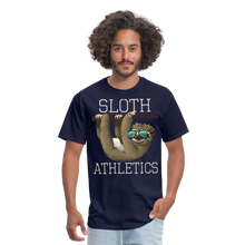 Load image into Gallery viewer, Sloth Athletics Funny Gym Workout Sunglasses T-Shirt - navy