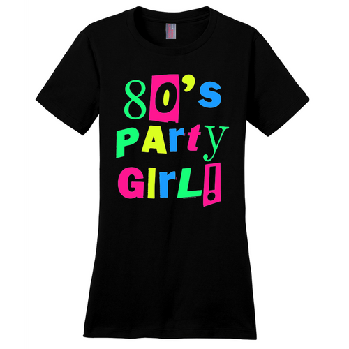 80s Party Girl Neon Rainbow Chunky Eighties Retro Women's T-Shirt