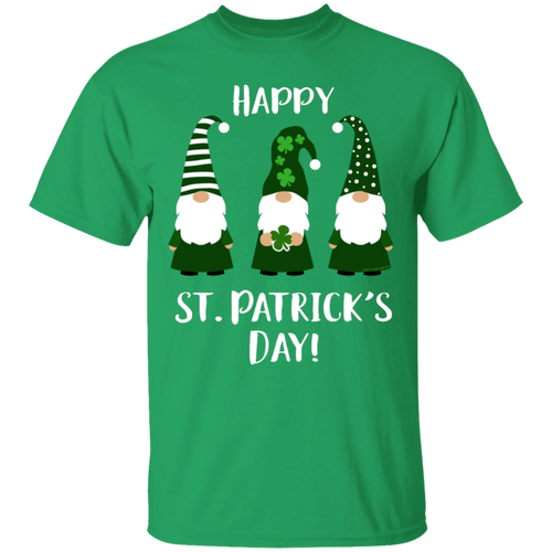 Cute Gnomes T-Shirt Happy St Patricks Day Unisex  Green Mens Womens Adult T-Shirt