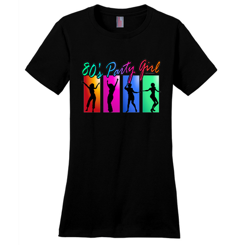 80s Dance Party Girl Rainbow Eighties Retro Women T-Shirt