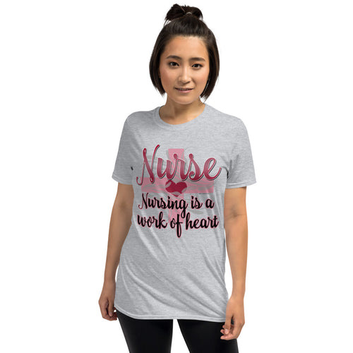 Nursing is a Work of Heart, Cute Pretty Nurse T-Shirt