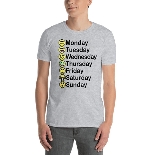 Cute Emoticon Emoji for 7 Days a Week Funny Office T-Shirt