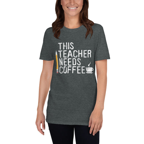 This Teacher Needs Coffee Funny Gift for Teacher T-Shirt