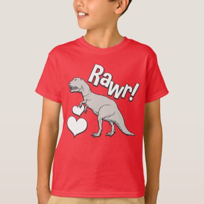 Rawr Tyrannosaurus T Rex Valentine's Day Kids Boys T-Shirt