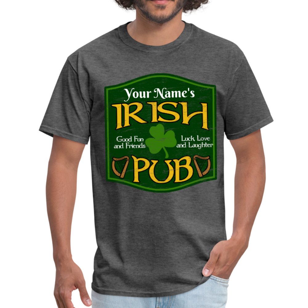 Custom Shirts St Patricks Day Shirt Men Women Unisex Personalized Name Irish Pub Funny Cute Drinking Tee - heather black