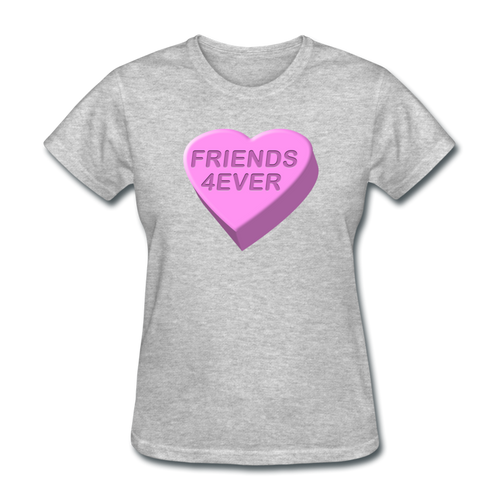 Cute Candy Heart Best Friends 4Ever Valentines Day Shirt - heather gray