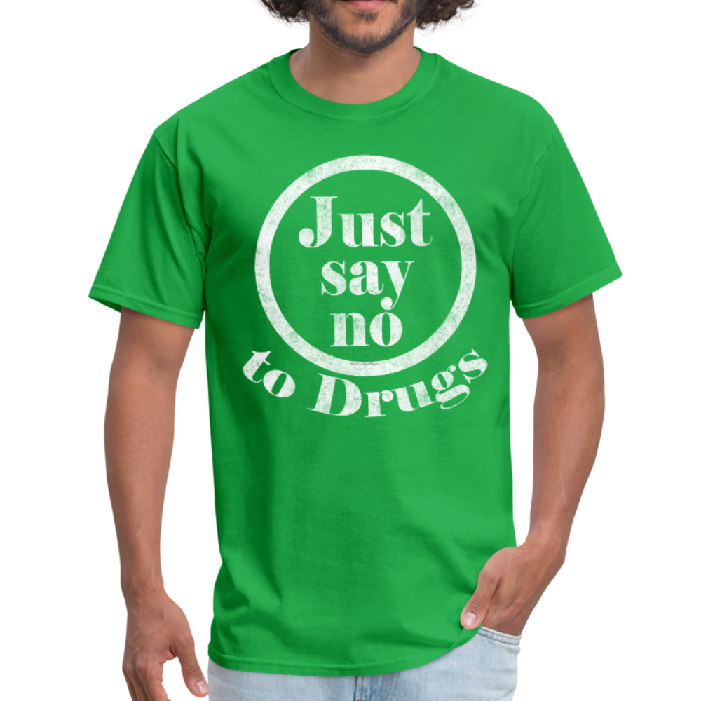 Retro 80's Just Say No to Drugs T-Shirt 1980's War on Drugs - bright green