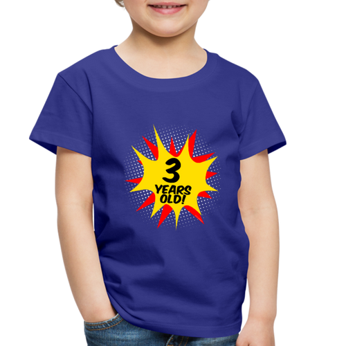 Kids Superhero 3 Year Old Boy's Birthday T-Shirt - royal blue
