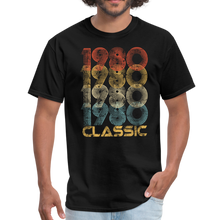 Load image into Gallery viewer, 1980 shirt 40th birthday gifts for men vintage 1980 classic tshirt for man retro numbers birth year - black