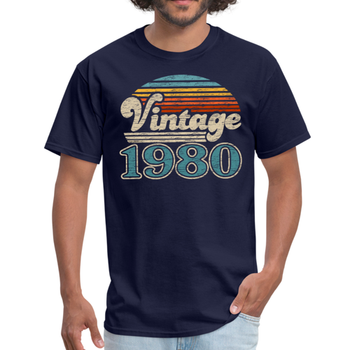 vintage 1980 shirt sunset 40th birthday shirts for men 40th birthday gift for man 1 - navy