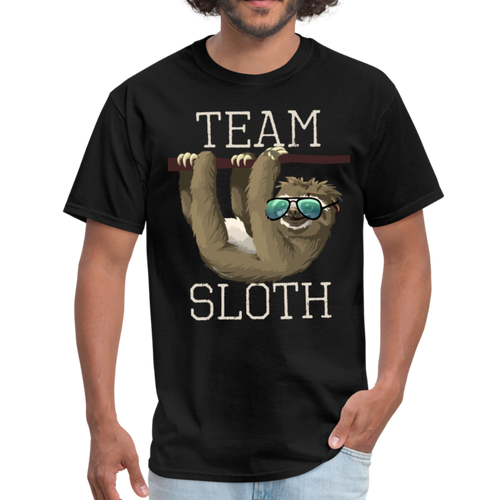 Team Sloth Funny Animal Sunglasses Cute T-Shirt - black