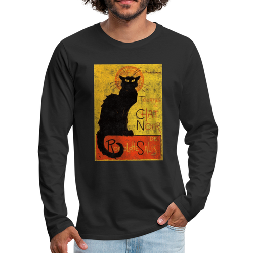 Tournee du Chat Noir Black Cat Halloween T-shirt for women long sleeve unisex - black
