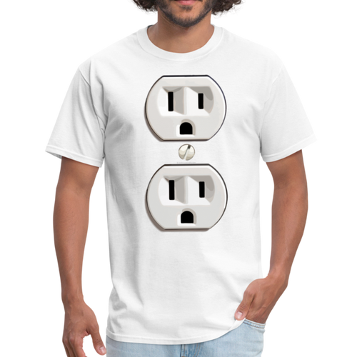 Funny Electrical Outlet Halloween Costume T-Shirt for Men Women - white