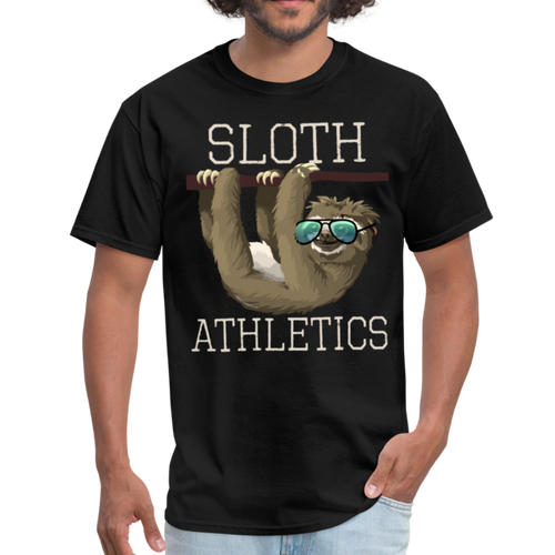 Sloth Athletics Funny Gym Workout Sunglasses T-Shirt - black
