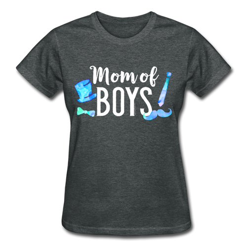 Mom of Boys T-Shirt Mother's Day Gift for Boy Mom - deep heather