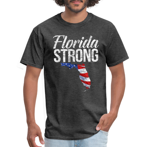 Florida Strong Shirt Patriotic Unisex Mens Womens Hurricane Ian TShirt - heather black