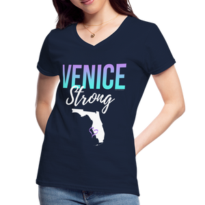 Venice Strong Women's V-Neck T-Shirt - navy